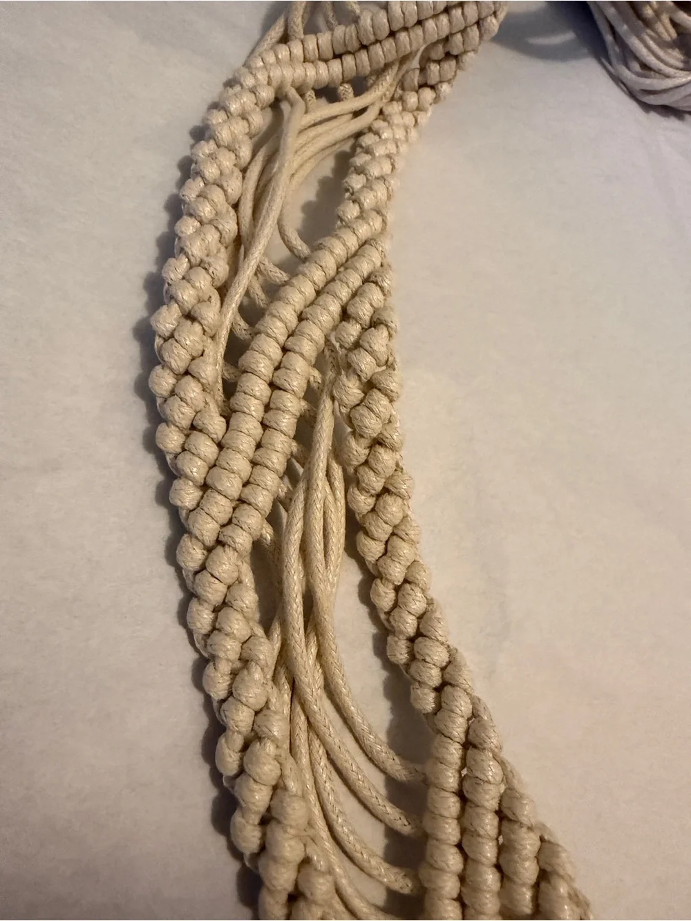 NEW Elan Crochet Belt in Beige / 36 inches